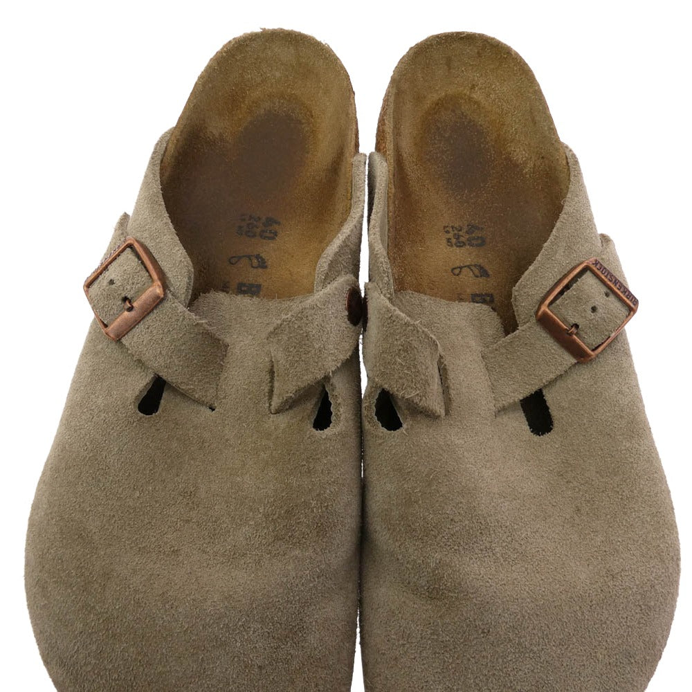 BIRKENSTOCK ビルケンシュトック 60461 Boston ボストン Taupe トープ スエード レザー サンダル ベージュ系 ブラウン系 40【中古】