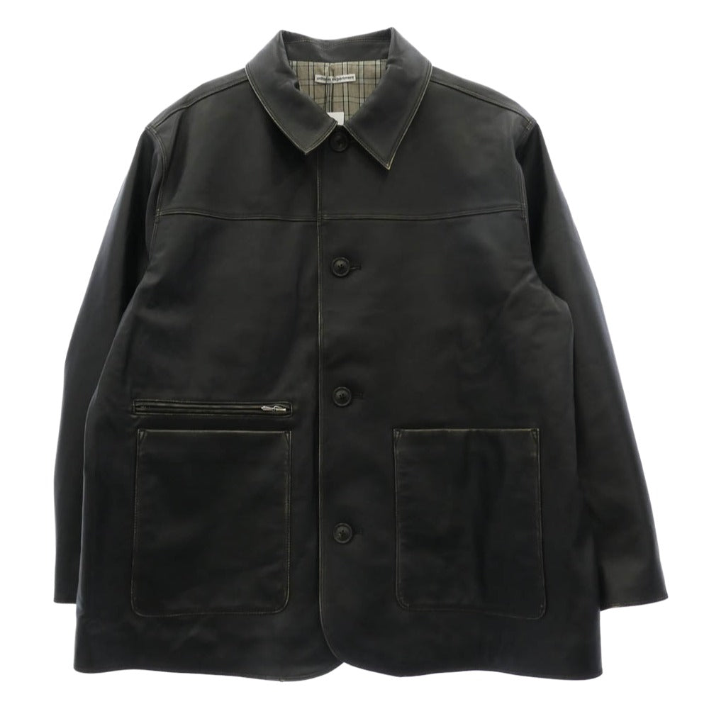 uniform experiment ユニフォームエクスペリメント 25AW UE-252000 LEATHER CAR COAT レザ ーカー コート ブラック系 2【新古品】【未使用】【中古】