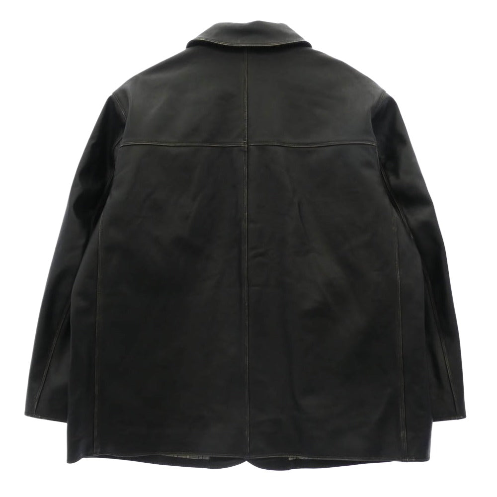 uniform experiment ユニフォームエクスペリメント 25AW UE-252000 LEATHER CAR COAT レザ ーカー コート ブラック系 2【新古品】【未使用】【中古】