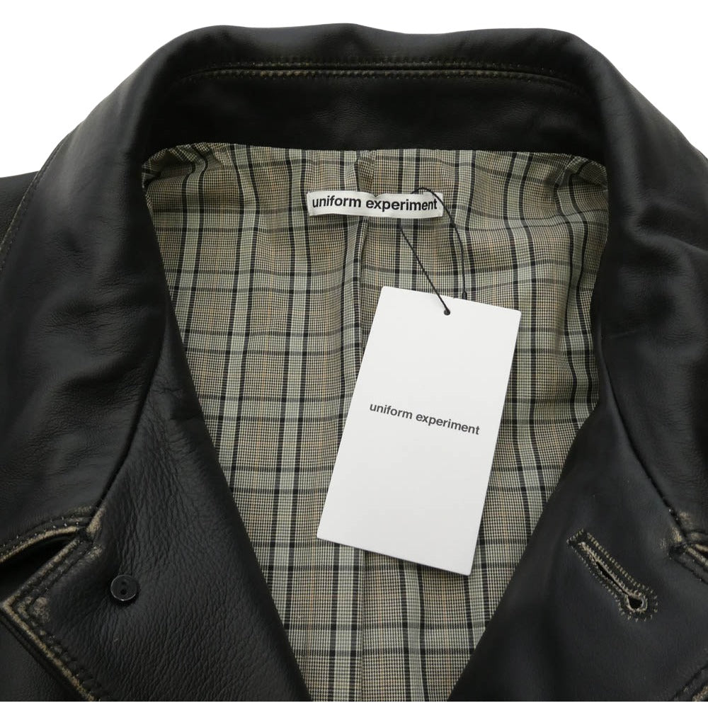 uniform experiment ユニフォームエクスペリメント 25AW UE-252000 LEATHER CAR COAT レザ ーカー コート ブラック系 2【新古品】【未使用】【中古】