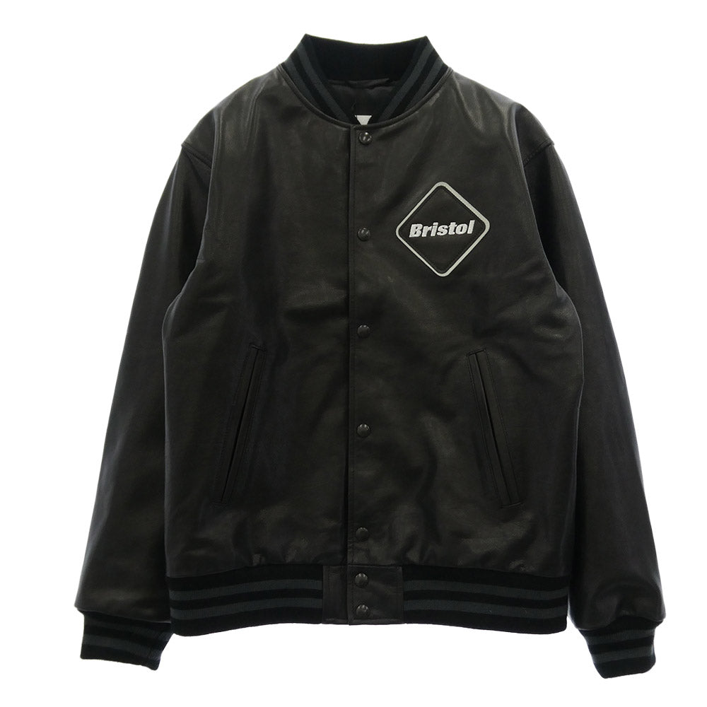 F.C.R.B. エフシーアールビー 26SS FCRB-260000 LEATHER TEAM VARSITY BLOUSON レザー バーシティ ブルゾン ブラック系 S【新古品】【未使用】【中古】