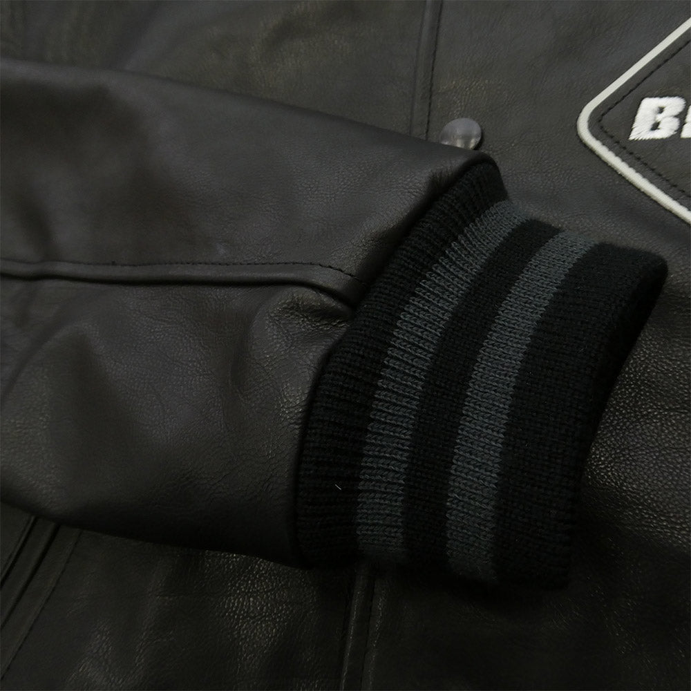 F.C.R.B. エフシーアールビー 26SS FCRB-260000 LEATHER TEAM VARSITY BLOUSON レザー バーシティ ブルゾン ブラック系 S【新古品】【未使用】【中古】