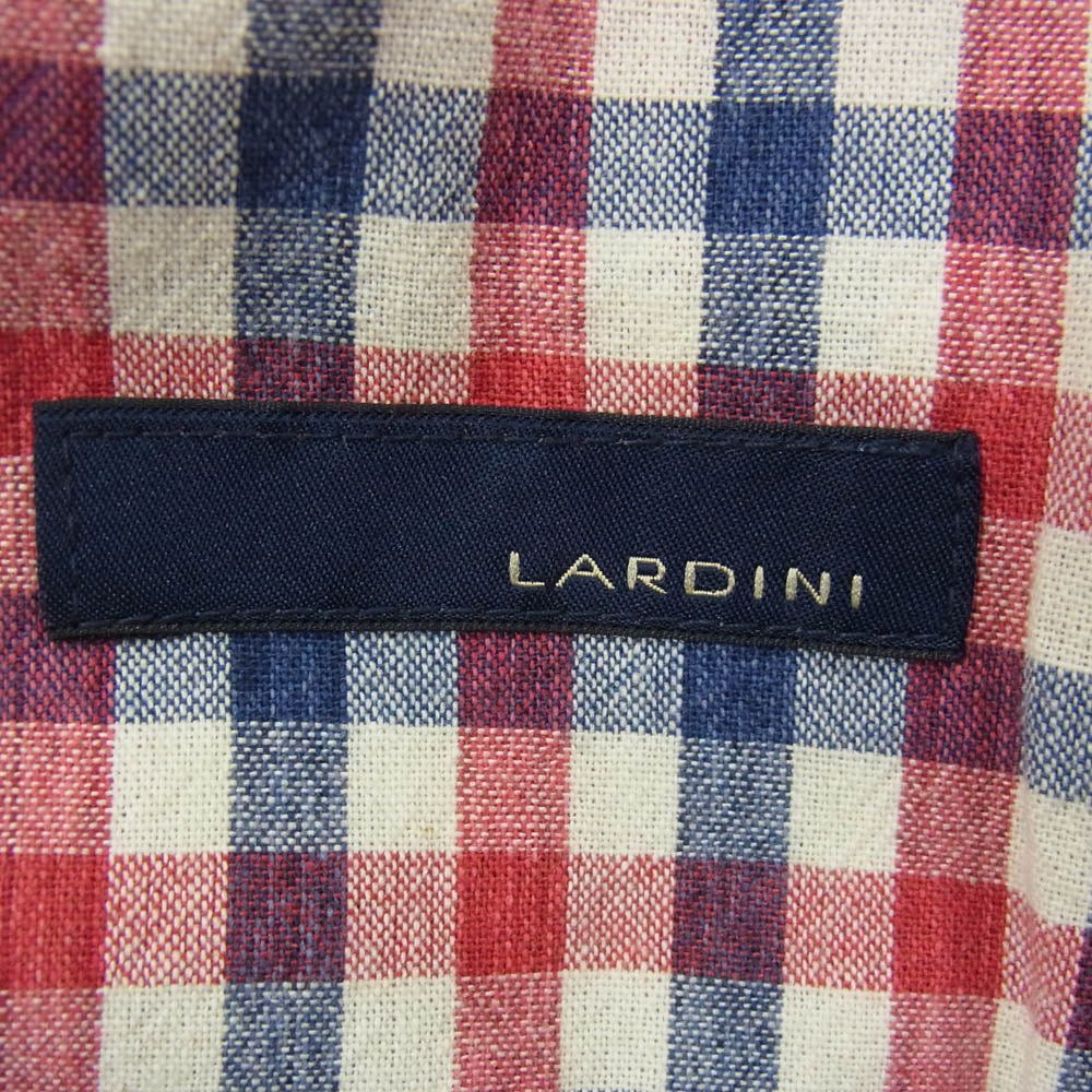 LARDINI ラルディーニ JK.64 3B ブートニエール付き 段返り コットン チェック テーラード ジャケット マルチカラー系 46【中古】