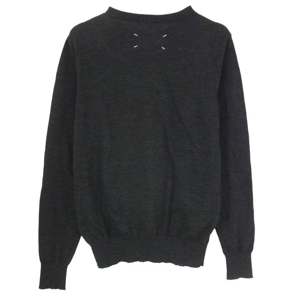 MAISON MARTIN MARGIELA メゾンマルタンマルジェラ 28 HA012 ここのえタグ 14ライン 4ステッチ 四つタグ ウール ニット ダークグレー系 M【中古】