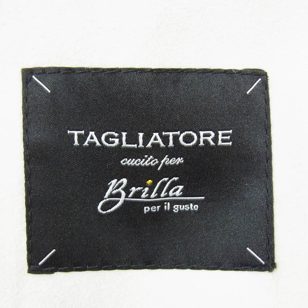 TAGLIATORE G-DAKAR22K Brilla per il gusto リネン ウール ストライプ テーラード ジャケット ブラウン系 44【中古】
