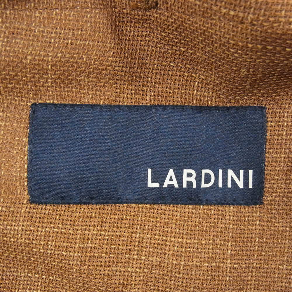 LARDINI ラルディーニ JK767 easy wear ブートニエール付き リネン 3B テーラード ジャケット ブラウン系 44【中古】