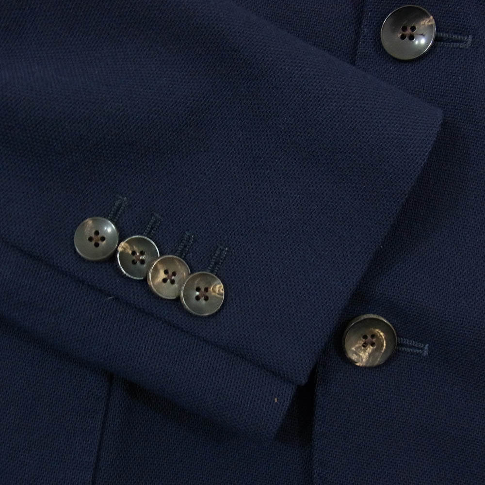 LARDINI ラルディーニ JK.69 ブートニエール付き ウール レーヨン シングル テーラード ジャケット ネイビー系 44【中古】