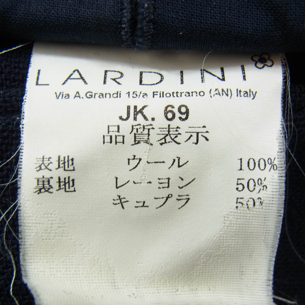 LARDINI ラルディーニ JK.69 ブートニエール付き ウール レーヨン シングル テーラード ジャケット ネイビー系 44【中古】