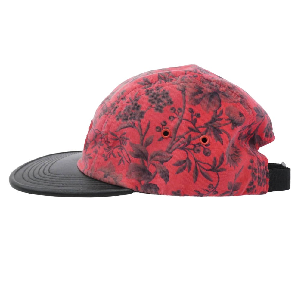 Supreme シュプリーム 12AW Liberty Pinwale Cord w/ Leather Visor Camp Cap リバティ コーデュロイ レザー キャンプ キャップ 帽子 レッド レッド系【極上美品】【中古】