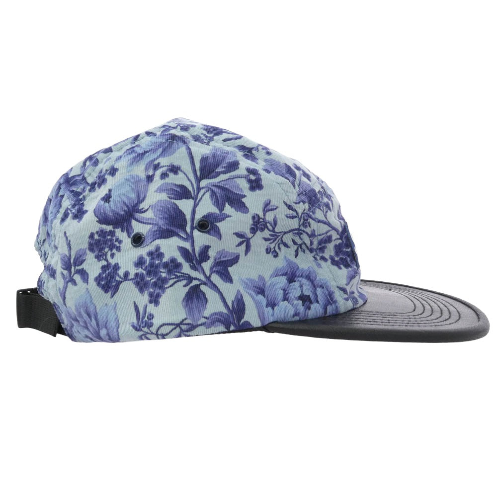 Supreme シュプリーム 12AW Liberty Pinwale Cord w/ Leather Visor Camp Cap リバティ コーデュロイ レザー キャンプ キャップ 帽子 パープル パープル系 ブラック系【極上美品】【中古】