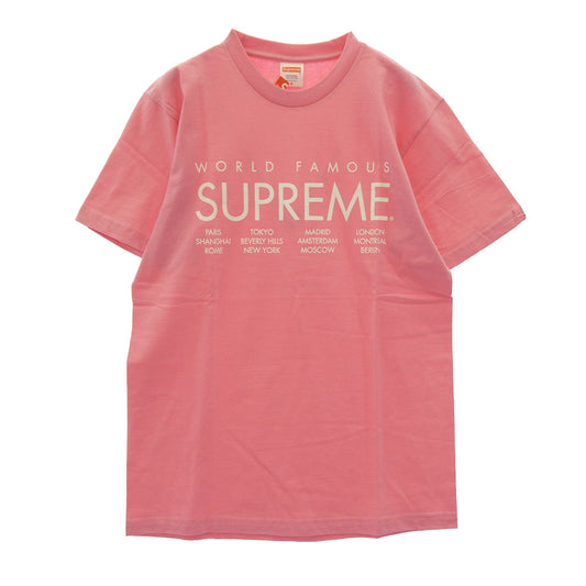 Supreme シュプリーム 15SS International Tee インターナショナル プリント 半袖 Tシャツ カットソー ピンク系 M【新古品】【未使用】【中古】