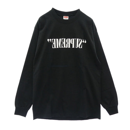 Supreme シュプリーム 11AW Shark L/S Tee シャーク 鮫 長袖 反転 ロゴ ロングスリーブ Tシャツ ブラック系 M【美品】【中古】