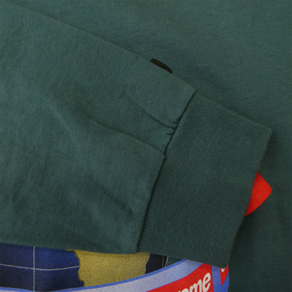 Supreme シュプリーム 15AW Worldwide L/S Tee ワールドワイド ロングスリーブ 長袖 カットソーＴシャツ モスグリーン系 M【美品】【中古】