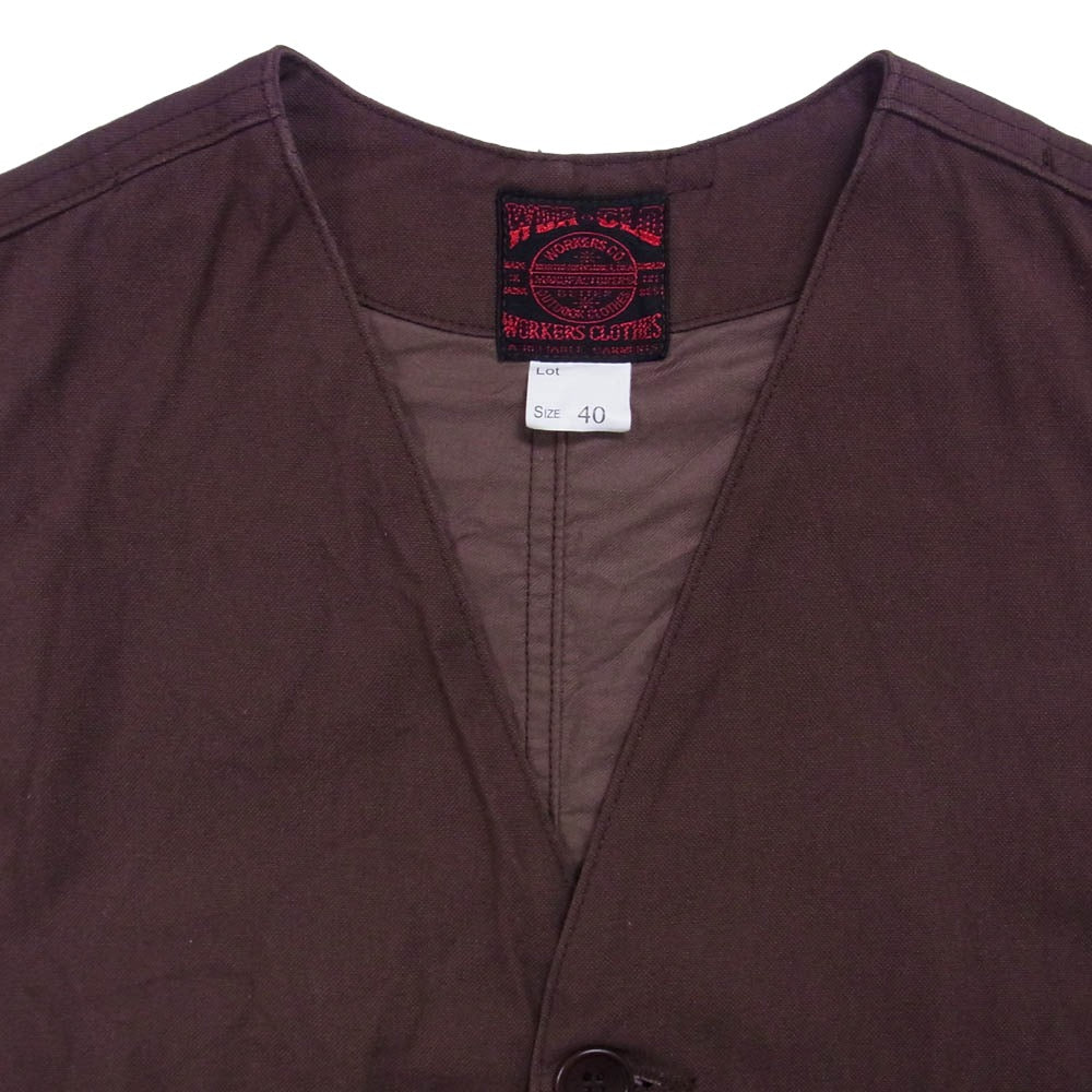 ワーカーズ クルーザー ベスト ブラウン系 40【中古】