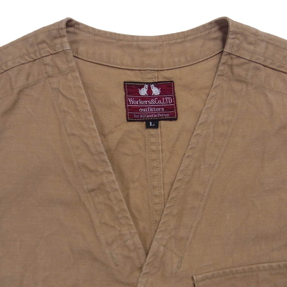 ワーカーズ W&G VEST カーゴポケット ベスト ベージュ系 L【中古】