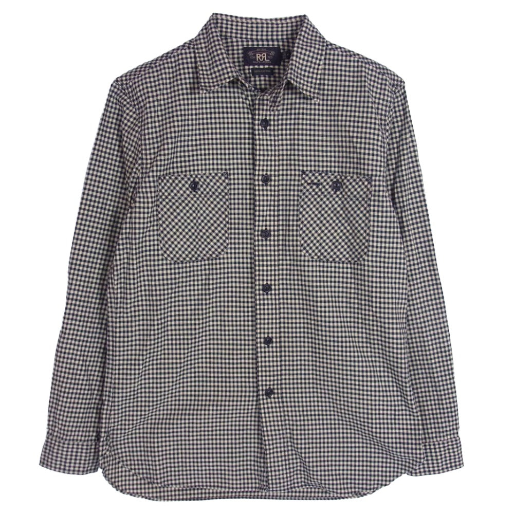 RRL ダブルアールエル ギンガムチェック 長袖 シャツ ブラック系 M 