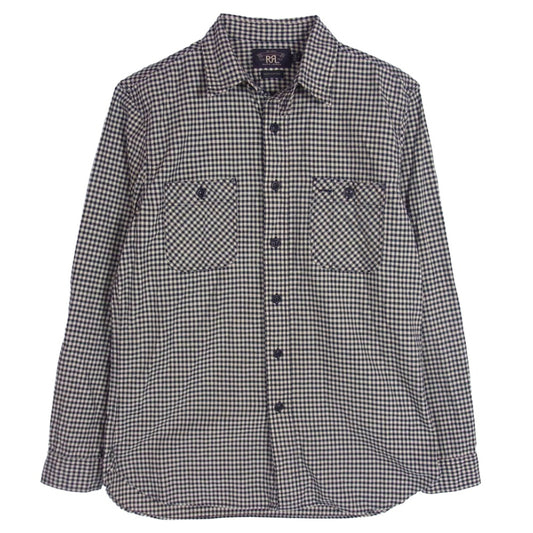 RRL ダブルアールエル ギンガムチェック 長袖 シャツ ブラック系 M【中古】
