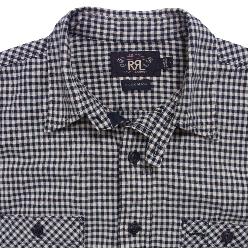 RRL ダブルアールエル ギンガムチェック 長袖 シャツ ブラック系 M【中古】