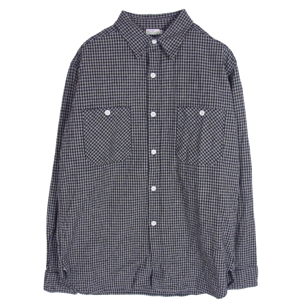 WAREHOUSE ウエアハウス DUCK DIGGER ダックディガー シアサッカー 長袖 ギンガム チェック シャツ ブラック系 42【中古】