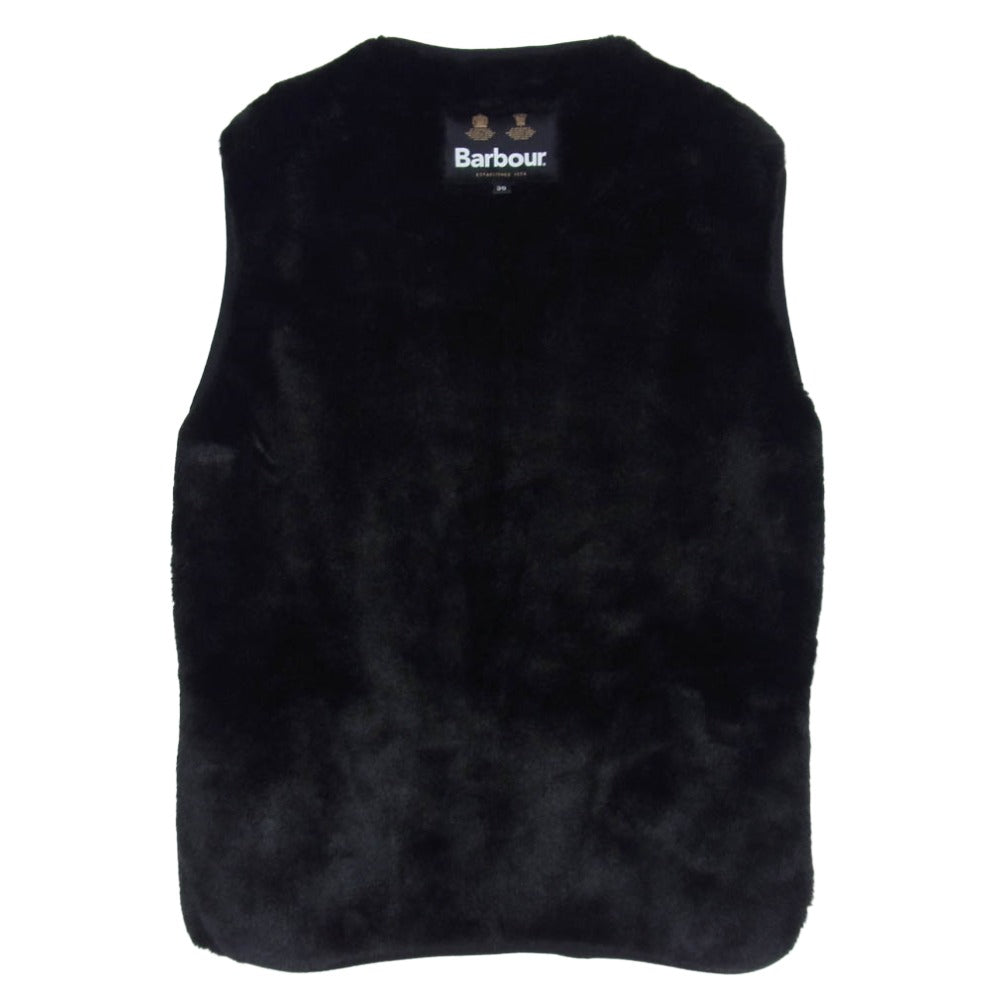 Barbour バブアー 232MLI0035 SL Fur Liner アクリルファーライナー フロントジップ ファー ライナー ベスト スリム フィット ブラック系 36【美品】【中古】