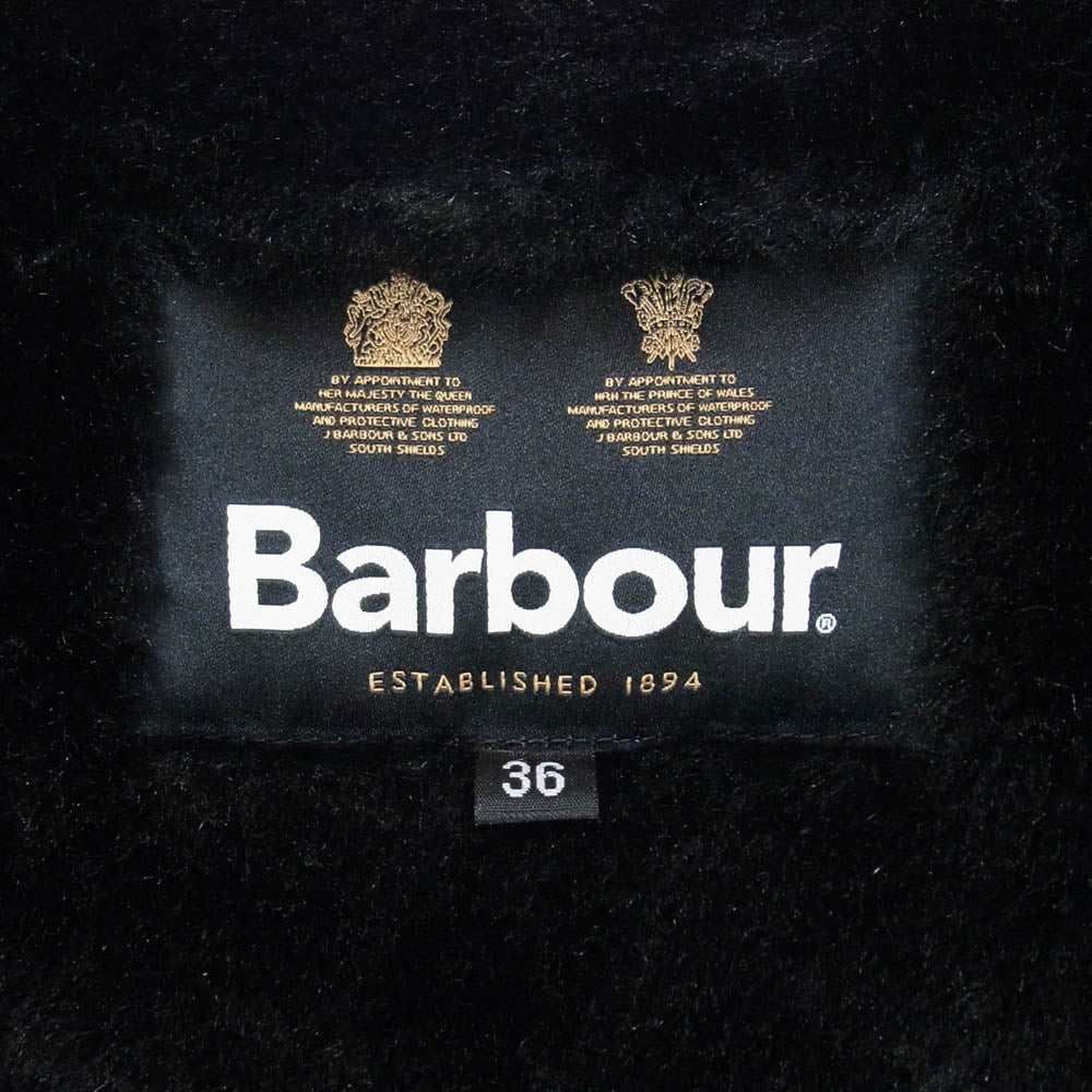 Barbour バブアー 232MLI0035 SL Fur Liner アクリルファーライナー フロントジップ ファー ライナー ベスト スリム フィット ブラック系 36【美品】【中古】