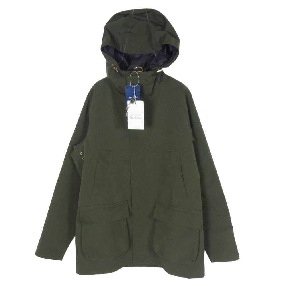 Barbour バブアー MCA0635SG × EDIFICE エディフィス 別注 EX HOODED BEDALE SL 2LAYER フーデッド ビデイル SL ノンワックス２レイヤー ジャケット カーキ系 36【中古】