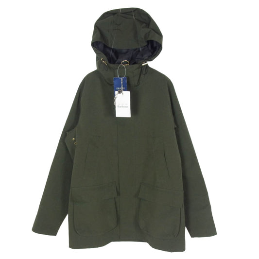 Barbour バブアー MCA0635SG × EDIFICE エディフィス 別注 EX HOODED BEDALE SL 2LAYER フーデッド ビデイル SL ノンワックス２レイヤー ジャケット カーキ系 36【中古】