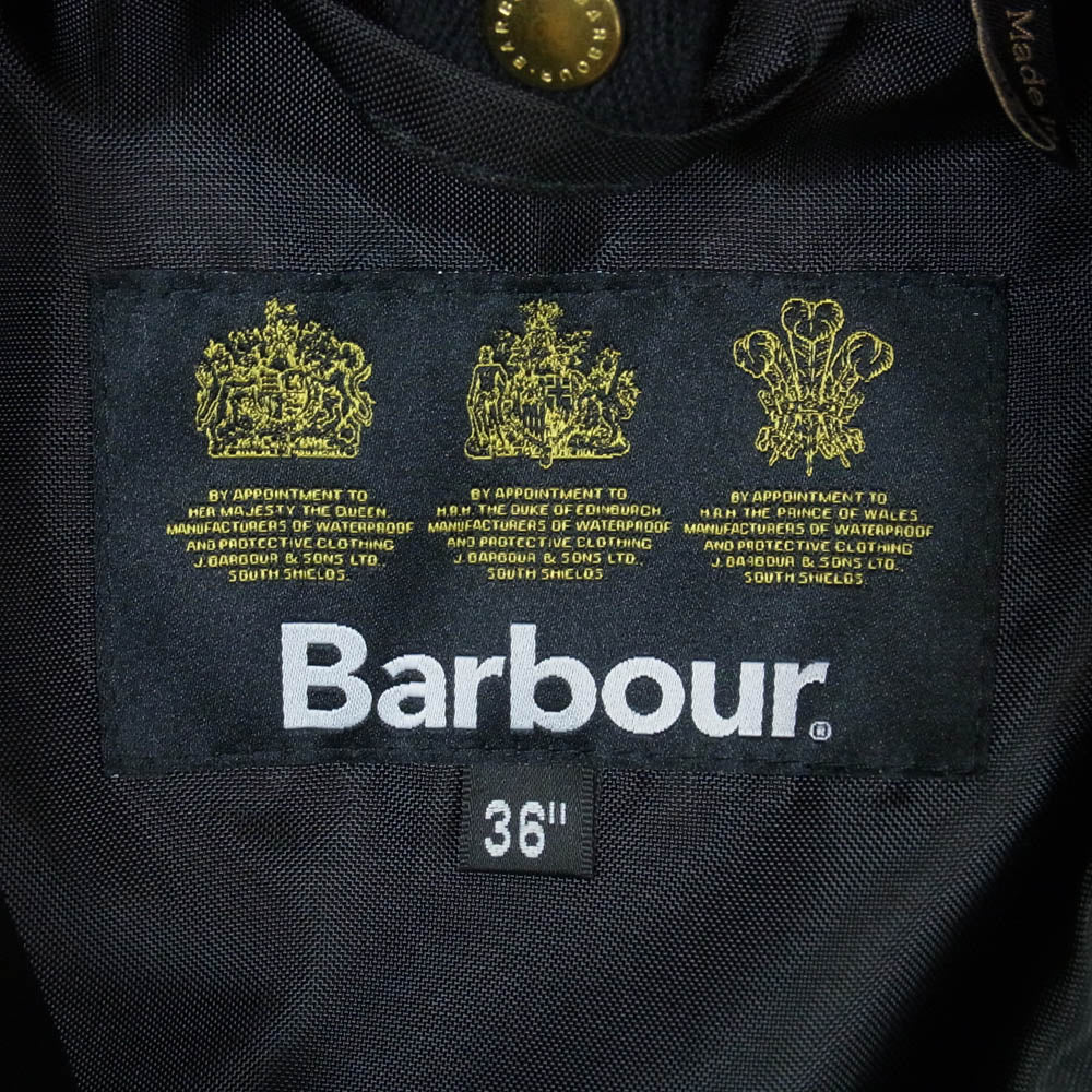 Barbour バブアー MCA0635SG × EDIFICE エディフィス 別注 EX HOODED BEDALE SL 2LAYER フーデッド ビデイル SL ノンワックス２レイヤー ジャケット カーキ系 36【中古】