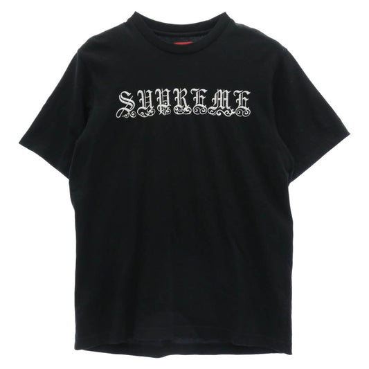 Supreme シュプリーム 21SS Old English Rhinestone S/S Top オールドイングリッシュ ラインストーン 半袖Tシャツ ブラック系 S【中古】