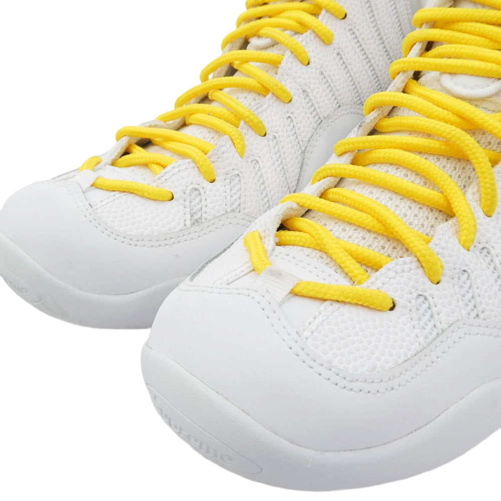 Supreme シュプリーム DX3292-100 × Nike Air Bakin White/Amarillo ナイキ エアベイキン ホワイト アマリロ スニーカー ホワイト系 24.5cm【中古】