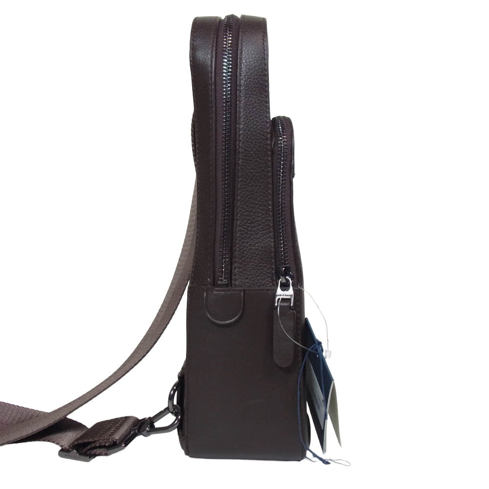 COLE HAAN コールハーン F12371 トライボロ スリング レザー ワンショルダーバッグ ダークブラウン系 UNIT【中古】