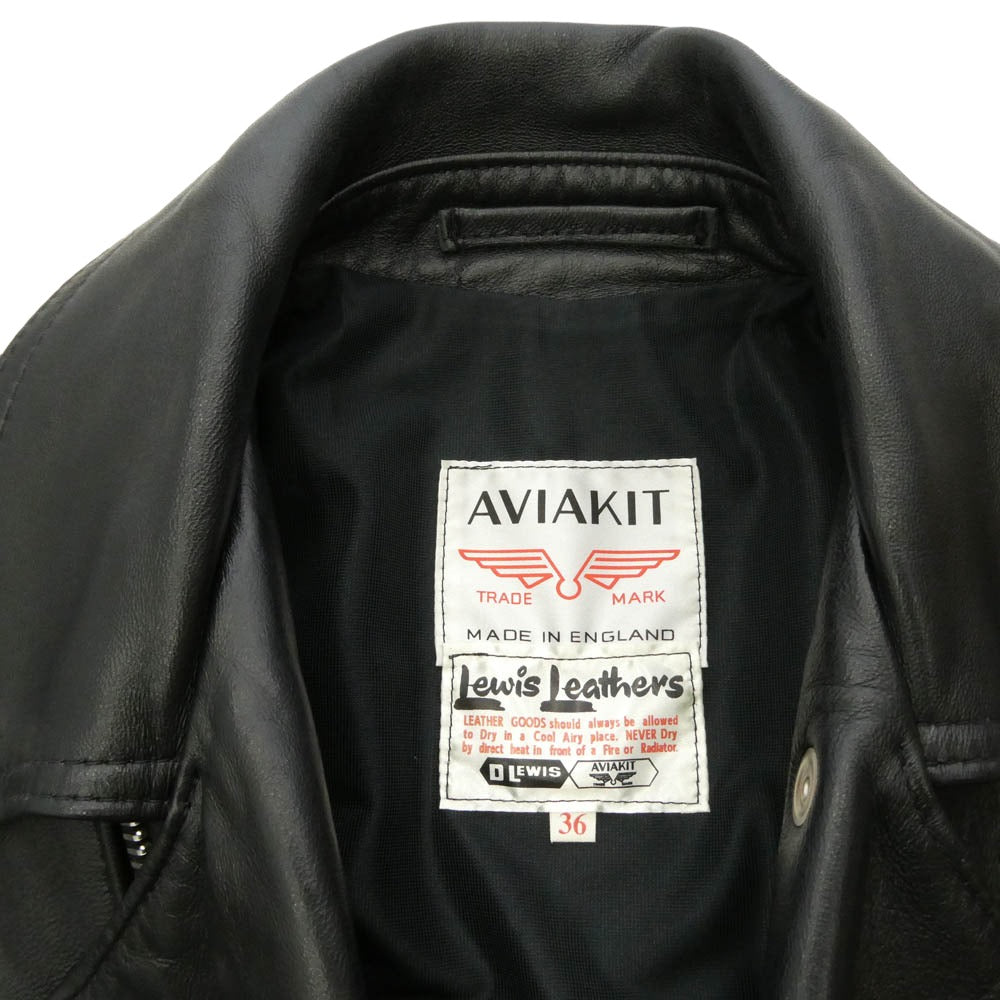 Lewis Leathers ルイスレザー 391T LIGHTNING TIGHT FIT ラットランドシープ ライトニング タイトフィット ライダース ジャケット スクエアパッチ ブラック系 36【中古】