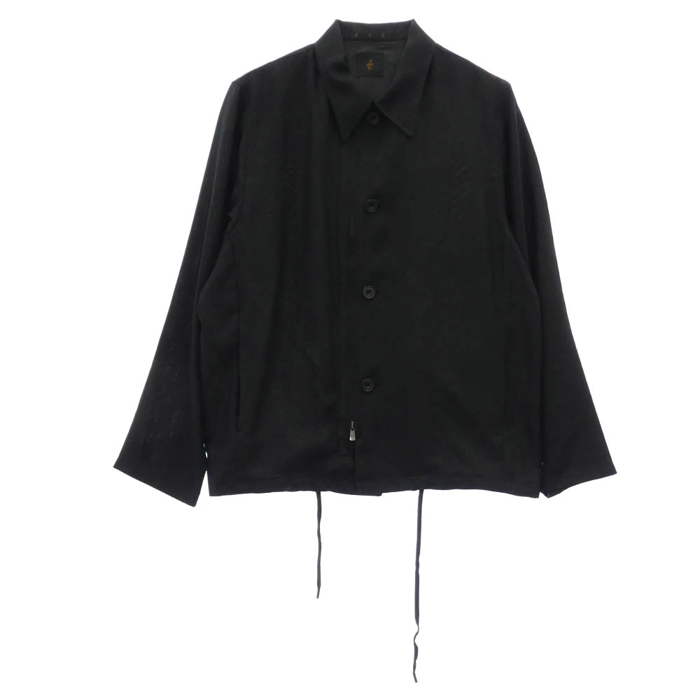 ato アトウ 24SS AM24A-S01 SLUB YARN SHIRTS-BLOUSON スラブ ヤーン シャツ ブルゾン ジャケット ブラック系 48【中古】