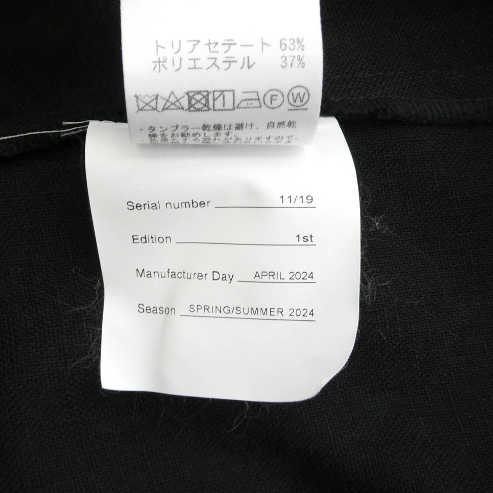 ato アトウ 24SS AM24A-S01 SLUB YARN SHIRTS-BLOUSON スラブ ヤーン シャツ ブルゾン ジャケット ブラック系 48【中古】