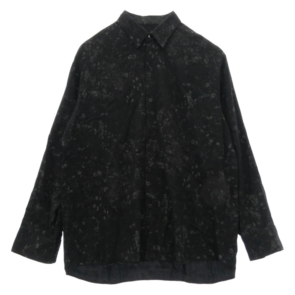 LAD MUSICIAN ラッドミュージシャン 2125-163 SMALL FLOUR BIG SHIRT スモール フラワー ビッグ シャツ ブラック系 44【中古】