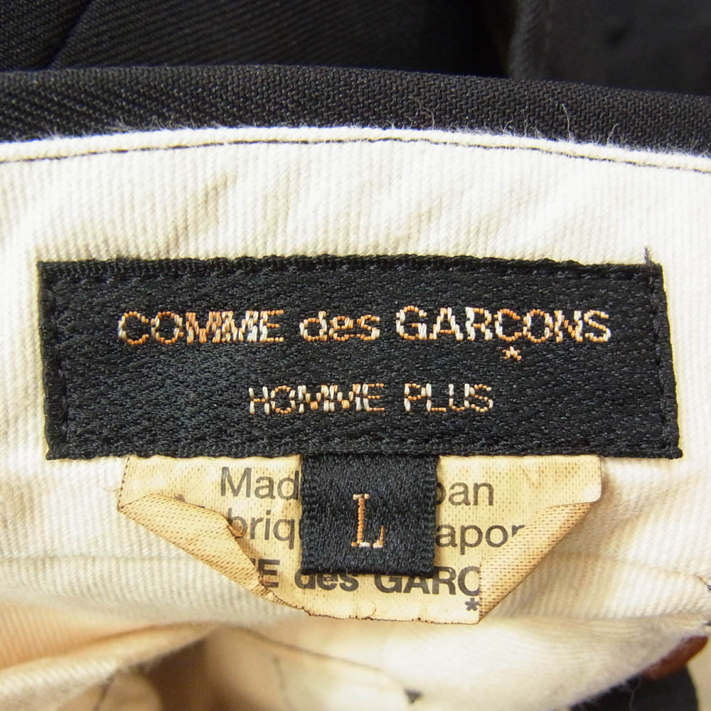 COMME des GARCONS HOMME PLUS コムデギャルソンオムプリュス 23SS PK-P046 ポリ縮絨 タック スラックス パンツ ブラック系 L【中古】