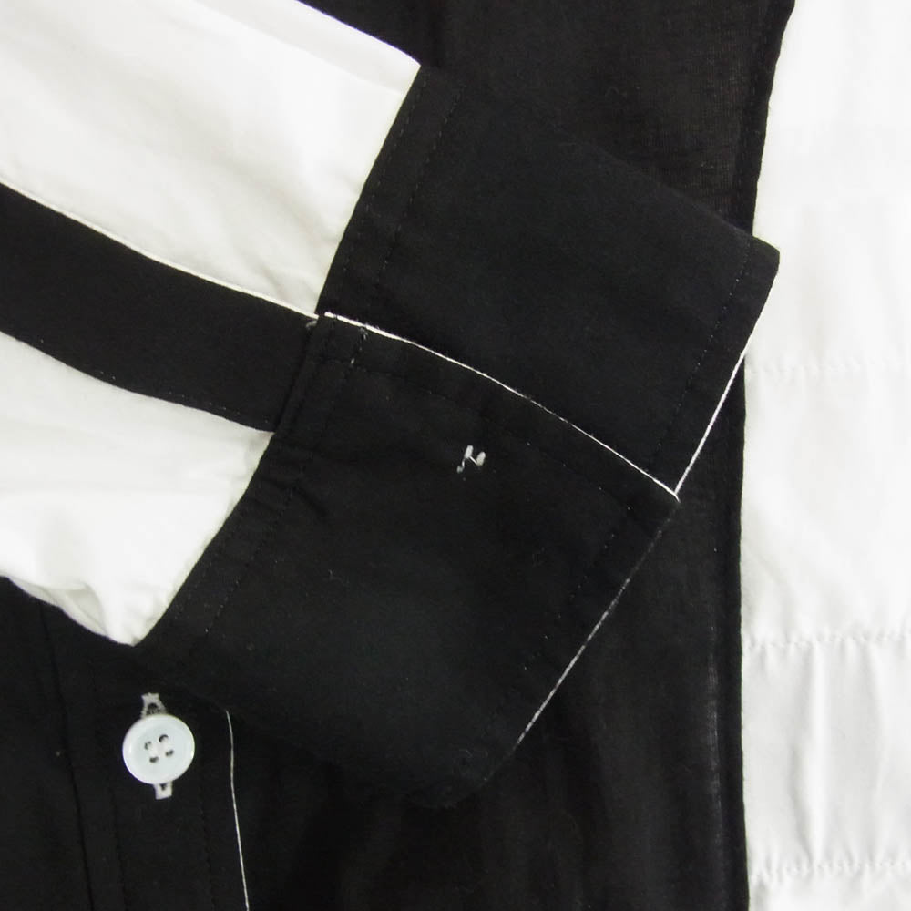 Yohji Yamamoto POUR HOMME ヨウジヤマモトプールオム 23AW HJ-B73-515 power of the WHITE shirt パワー オブ ザ ホワイトシャツ リバーシブル 白黒使いスペアカラー ブラウス 長袖 シャツ ブラック系 サイズ表記無【中古】