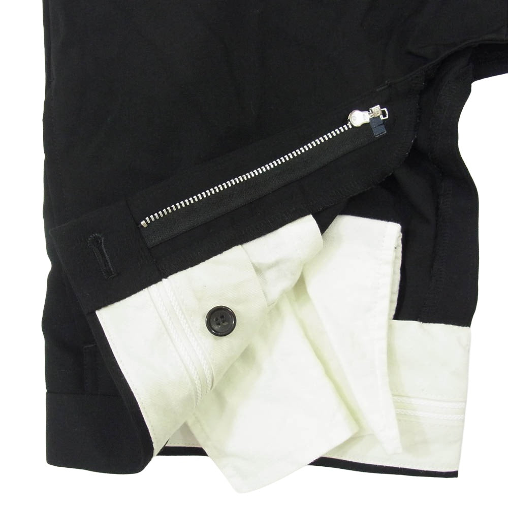 COMME des GARCONS HOMME PLUS コムデギャルソンオムプリュス 24SS PM-P046 ウールギャバ ドッキング ショート パンツ ショーツ ブラック系 L【中古】