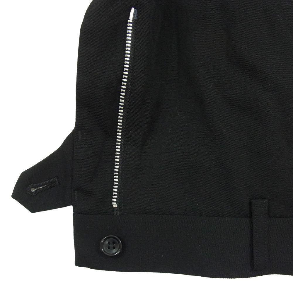 COMME des GARCONS HOMME PLUS コムデギャルソンオムプリュス 24SS PM-P046 ウールギャバ ドッキング ショート パンツ ショーツ ブラック系 L【中古】