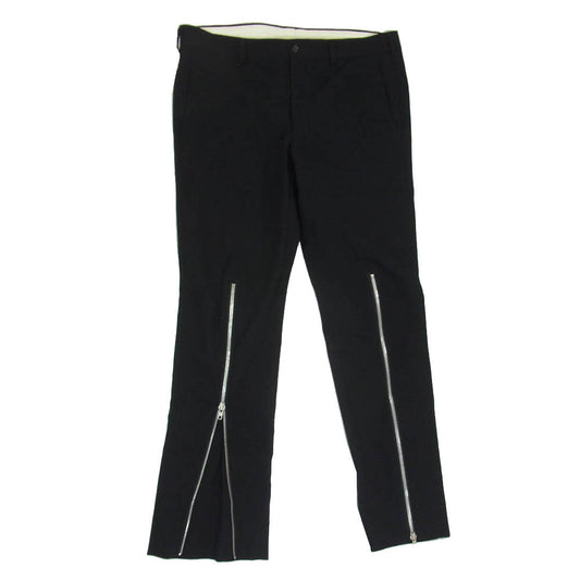 COMME des GARCONS HOMME PLUS コムデギャルソンオムプリュス 23SS PK-P027 リネン混 ウール ジップ スラックス パンツ ブラック系 M【中古】
