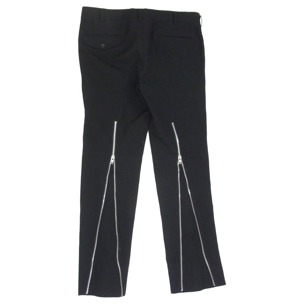 COMME des GARCONS HOMME PLUS コムデギャルソンオムプリュス 23SS PK-P027 リネン混 ウール ジップ スラックス パンツ ブラック系 M【中古】