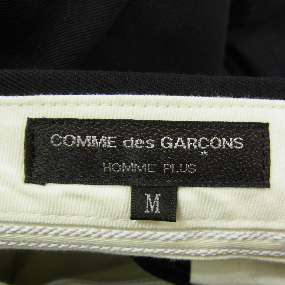COMME des GARCONS HOMME PLUS コムデギャルソンオムプリュス 23SS PK-P027 リネン混 ウール ジップ スラックス パンツ ブラック系 M【中古】
