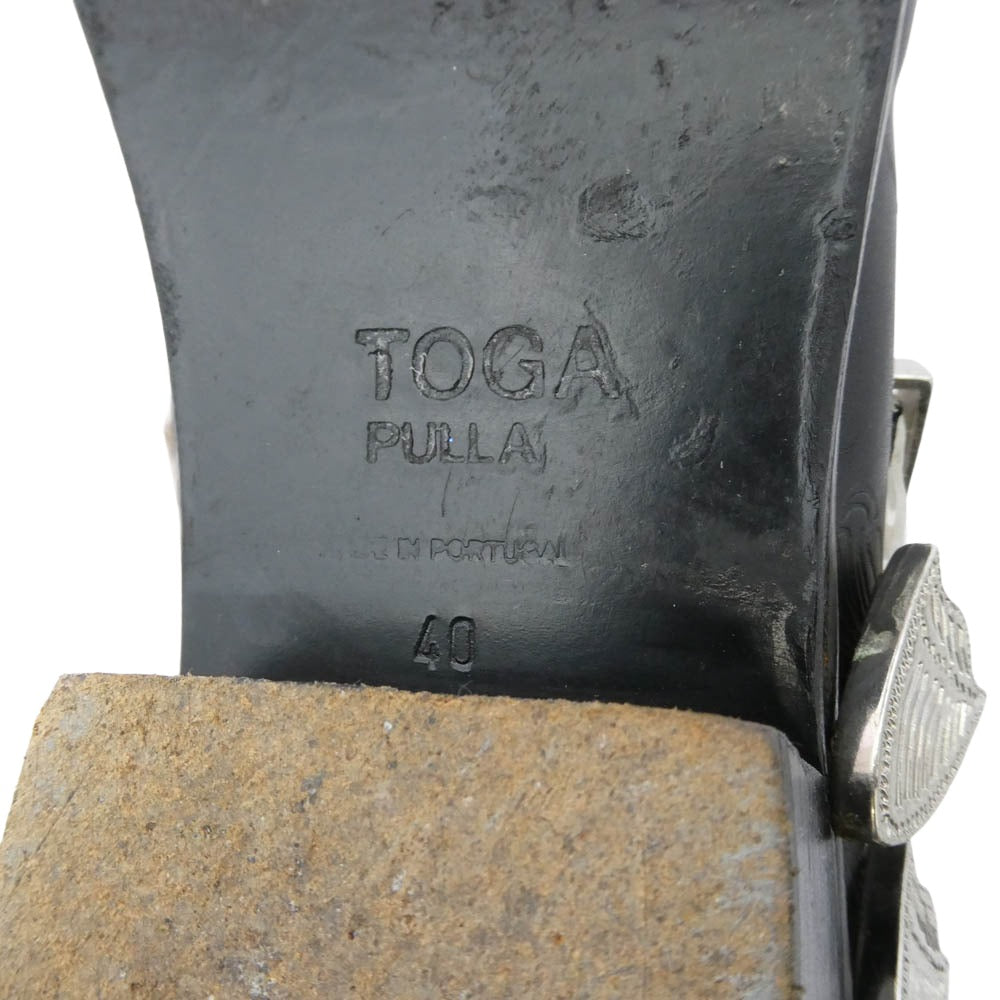 TOGA トーガ PULLA プルラ 4連バックル ウエスタン ショートブーツ ブラック系 クリア系 40【中古】