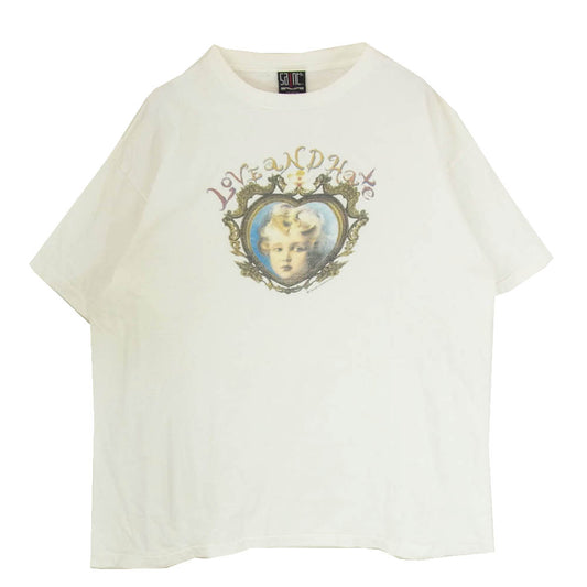 SAINT MICHAEL セントマイケル 22AW SM-A22-0000-006 SS TEE BABY ヴィンテージ加工 プリント Tシャツ 半袖カットソー オフホワイト系 XXL【中古】