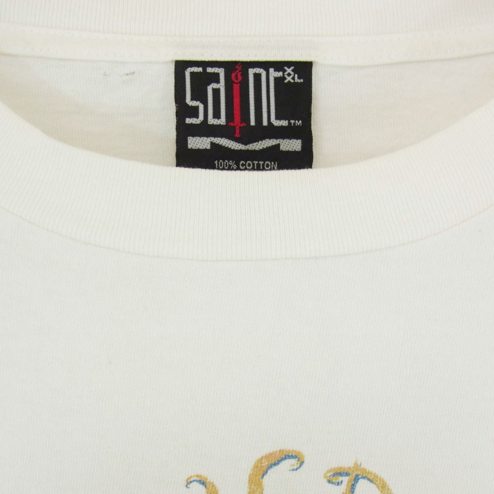 SAINT MICHAEL セントマイケル 22AW SM-A22-0000-006 SS TEE BABY ヴィンテージ加工 プリント Tシャツ 半袖カットソー オフホワイト系 XXL【中古】