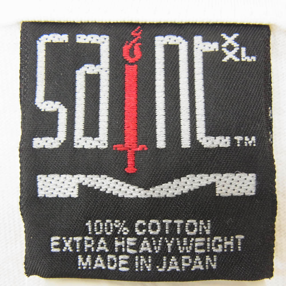 SAINT MICHAEL セントマイケル 22AW SM-A22-0000-006 SS TEE BABY ヴィンテージ加工 プリント Tシャツ 半袖カットソー オフホワイト系 XXL【中古】
