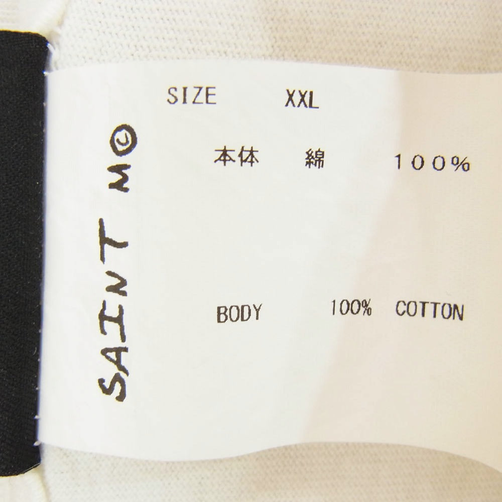 SAINT MICHAEL セントマイケル 22AW SM-A22-0000-006 SS TEE BABY ヴィンテージ加工 プリント Tシャツ 半袖カットソー オフホワイト系 XXL【中古】