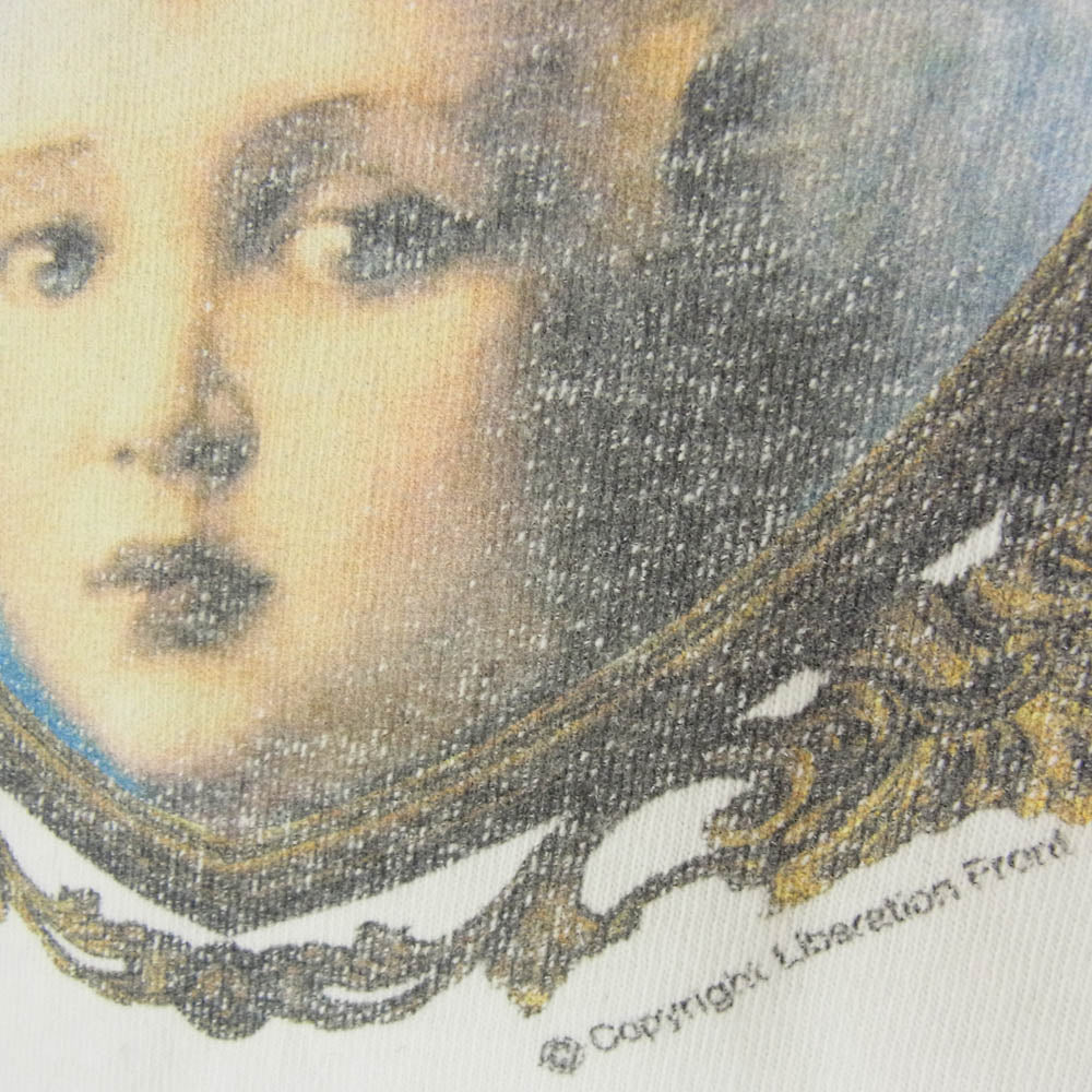 SAINT MICHAEL セントマイケル 22AW SM-A22-0000-006 SS TEE BABY ヴィンテージ加工 プリント Tシャツ 半袖カットソー オフホワイト系 XXL【中古】