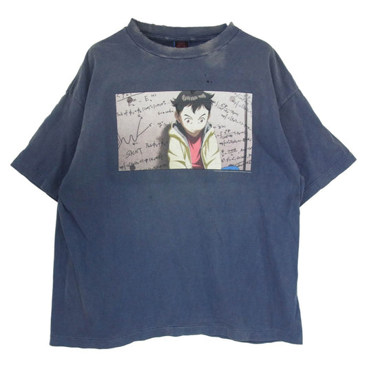 SAINT MICHAEL セントマイケル 24AW SM-YS1-0000-C29 SAINT Mxxxxxx × PLUTO プルートゥ ヴィンテージ加工 プリント Tシャツ 半袖カットソー ネイビー系 XL【中古】