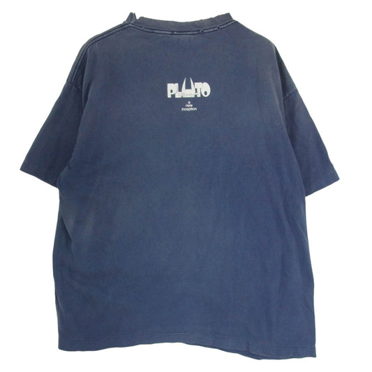 SAINT MICHAEL セントマイケル 24AW SM-YS1-0000-C29 SAINT Mxxxxxx × PLUTO プルートゥ ヴィンテージ加工 プリント Tシャツ 半袖カットソー ネイビー系 XL【中古】